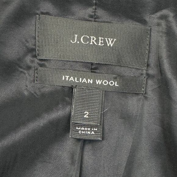 J Crew Italian Wool Blazer Jacket Black Bi Stretch Single Breasted Womens Size 2 - Picture 10 of 16